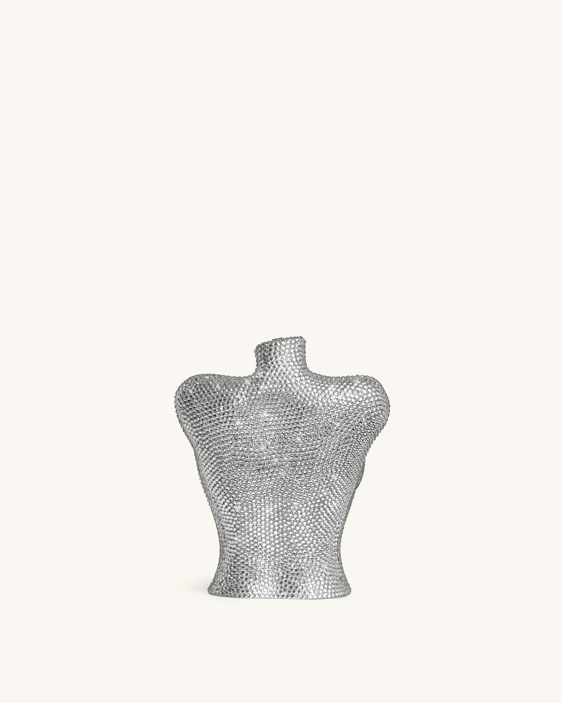 Kiara Diamond Bust Clutch - Silver