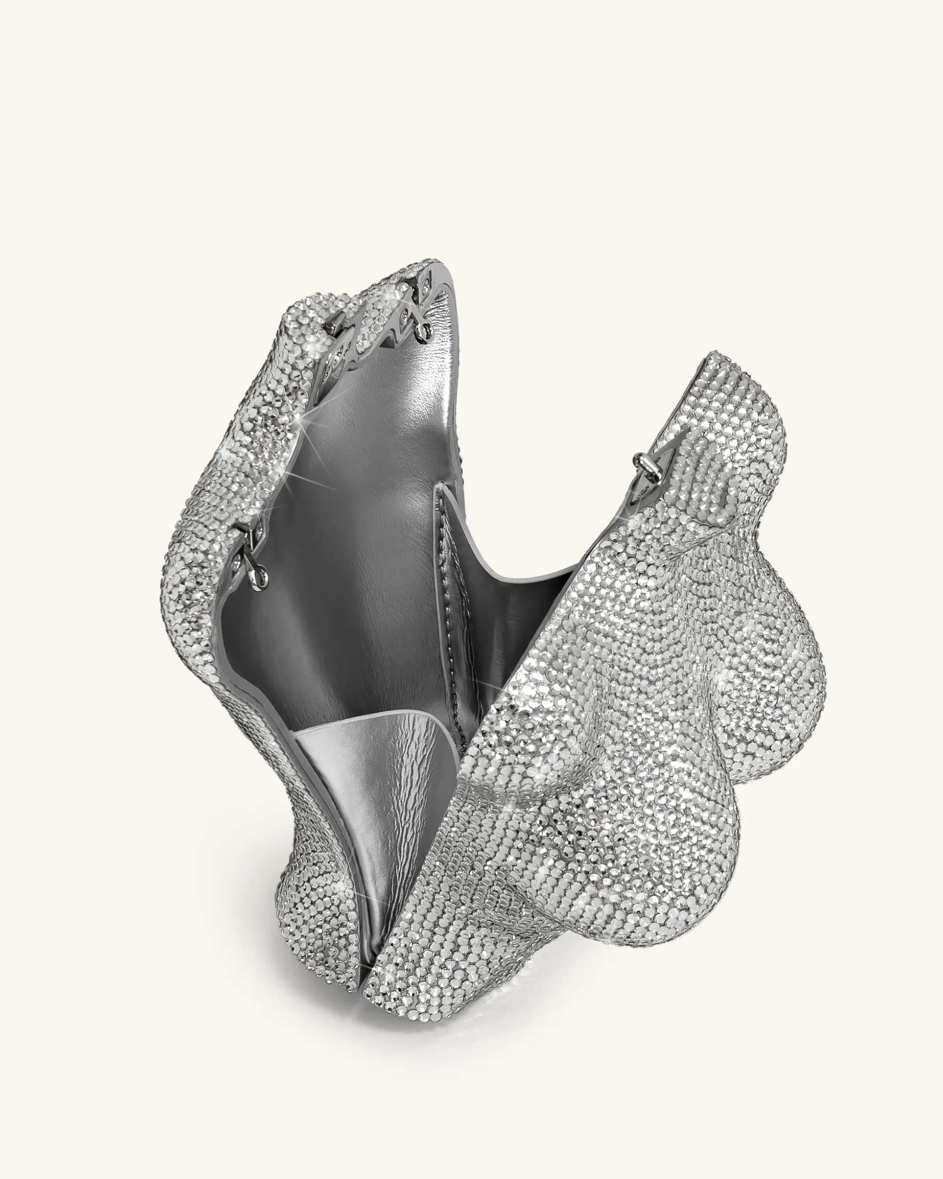 Kiara Diamond Bust Clutch - Silver