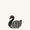 Kinsley Crystal Swan Clutch - Black
