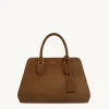 Lara Faux Suede Tote Bag - Brown