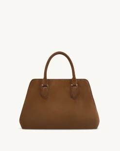 Lara Faux Suede Tote Bag - Brown
