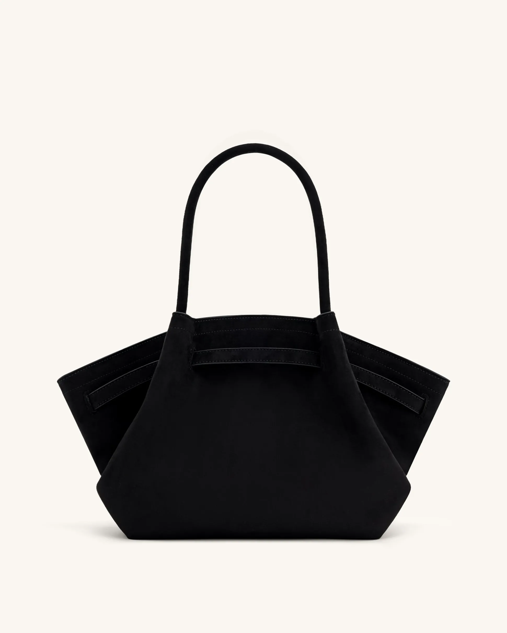 Large Tote Bag Black Faux Suede Women bag - JW PEI Hana