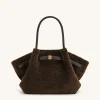 Large Tote Bag Black Faux Suede Women bag - JW PEI Hana