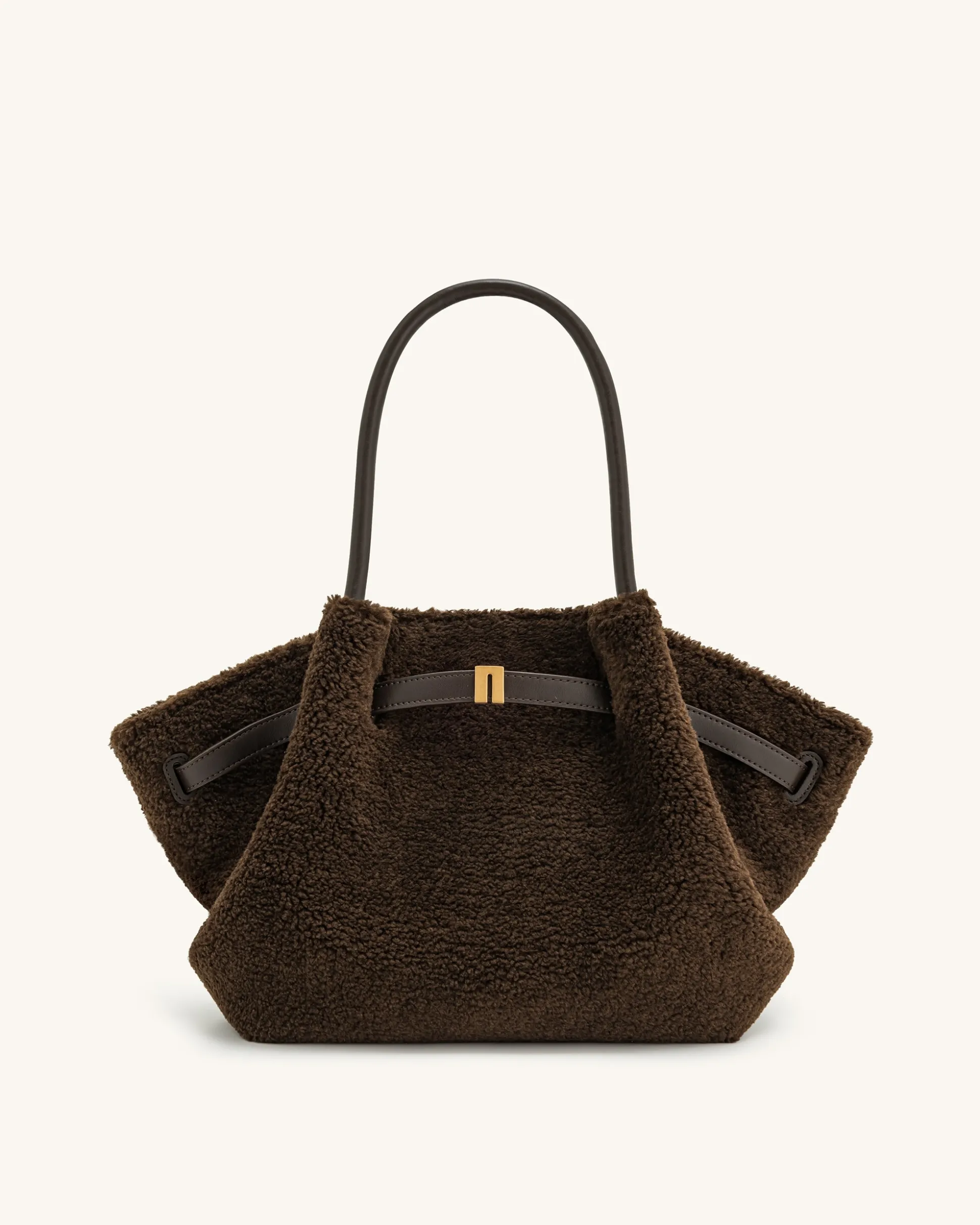 Large Tote Bag Black Faux Suede Women bag - JW PEI Hana