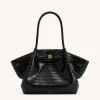 Large Tote Bag Black Faux Suede Women bag - JW PEI Hana
