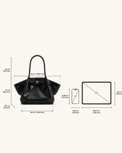Large Tote Bag Black Faux Suede Women bag - JW PEI Hana