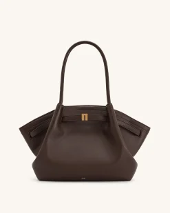 Large Tote Bag Black Faux Suede Women bag - JW PEI Hana
