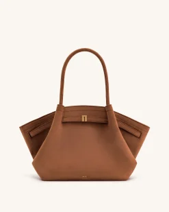 Large Tote Bag Brown Faux Suede Women bag - JW PEI Hana