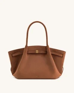 Large Tote Bag Brown Faux Suede Women bag - JW PEI Hana
