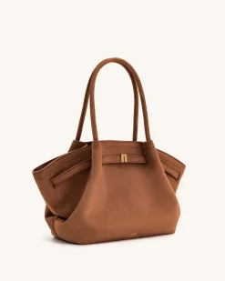 Large Tote Bag Brown Faux Suede Women bag - JW PEI Hana