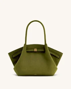 Large Tote Bag Green Faux Suede Women bag - JW PEI Hana