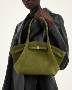 Large Tote Bag Green Faux Suede Women bag - JW PEI Hana
