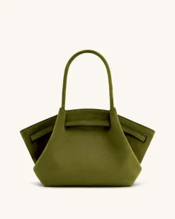 Large Tote Bag Green Faux Suede Women bag - JW PEI Hana