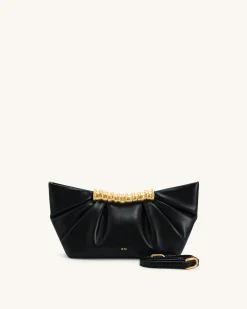 Leia Pleated Clutch - Black