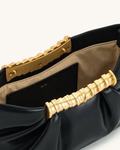 Leia Pleated Clutch - Black