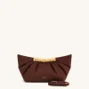 Leia Pleated Clutch - Dark Brown
