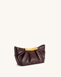Leia Pleated Clutch - Deep Burgundy