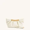 Leia Pleated Clutch - White