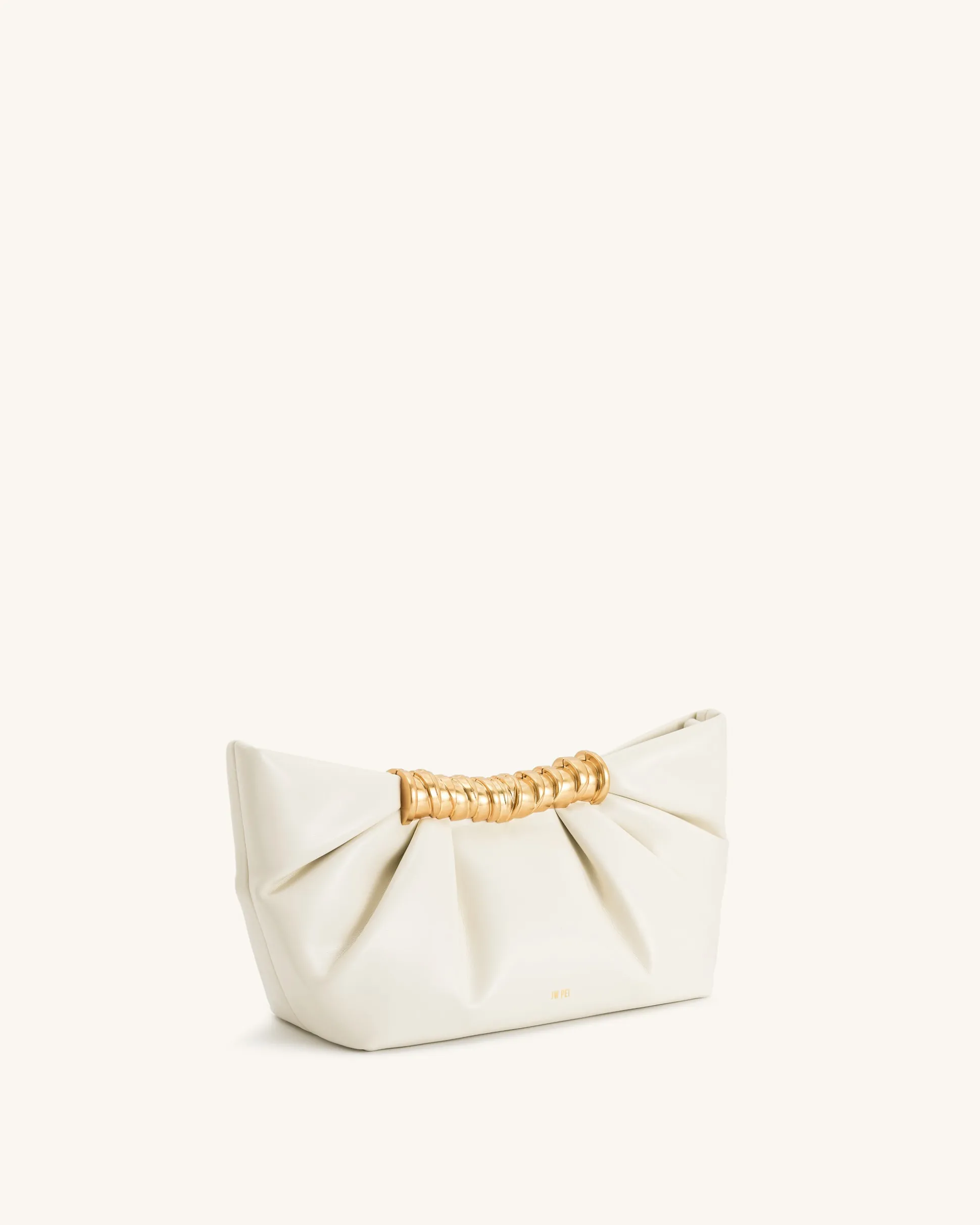 Leia Pleated Clutch - White