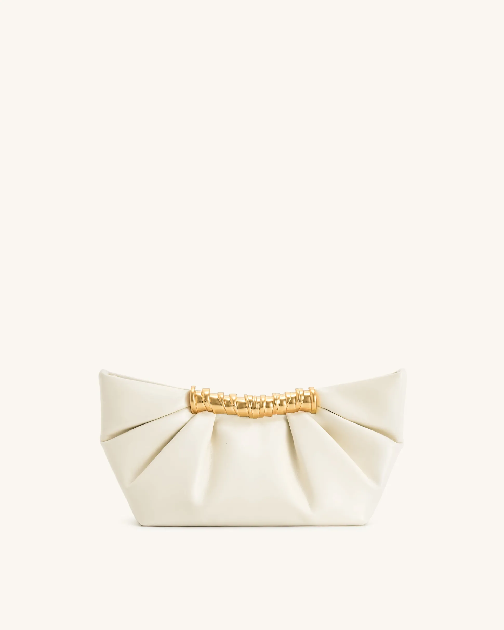 Leia Pleated Clutch - White