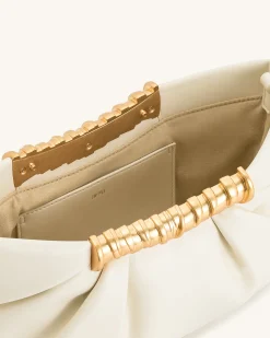Leia Pleated Clutch - White