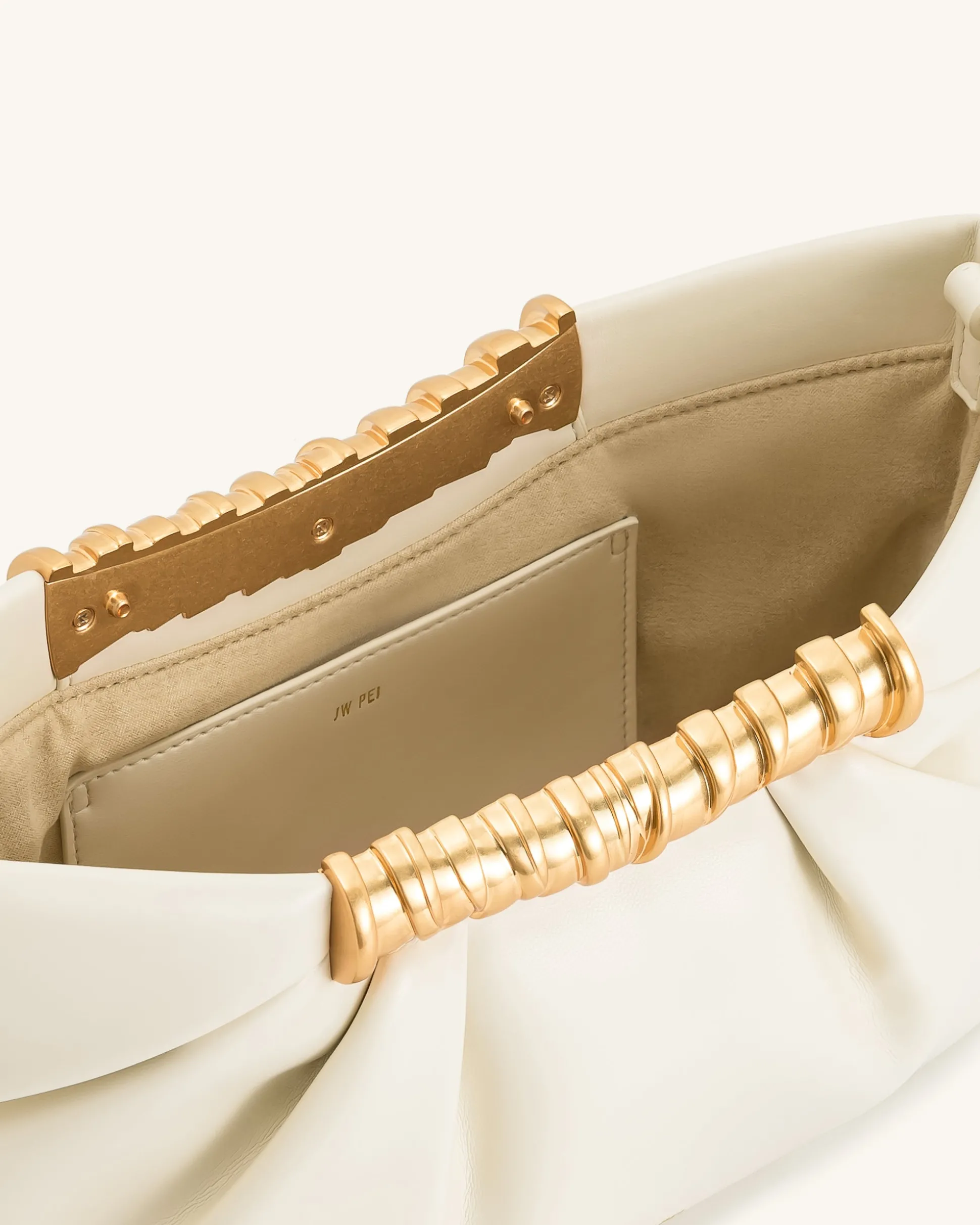 Leia Pleated Clutch - White