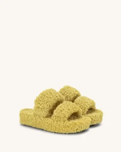 Lexi Faux Fur Platform Sandal - Yellow