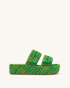 Lexi Terry Slide Sandal - Green