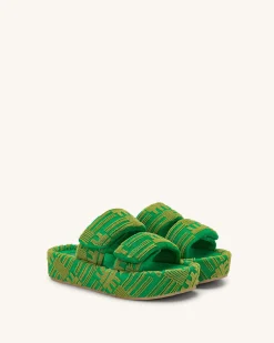 Lexi Terry Slide Sandal - Green