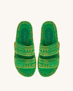 Lexi Terry Slide Sandal - Green
