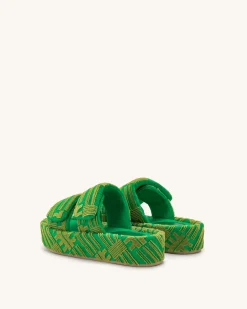 Lexi Terry Slide Sandal - Green