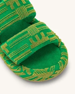 Lexi Terry Slide Sandal - Green