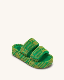 Lexi Terry Slide Sandal - Green