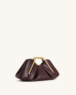 Lila Metal Frame Clutch - Burgundy