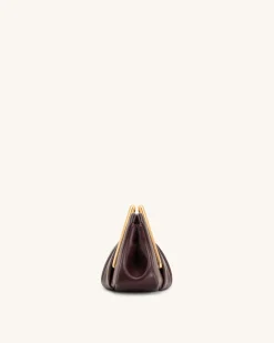 Lila Metal Frame Clutch - Burgundy