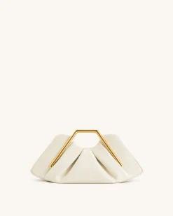 Lila Metal Frame Clutch - Ivory