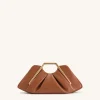 Lila Metal Frame Clutch - Brown