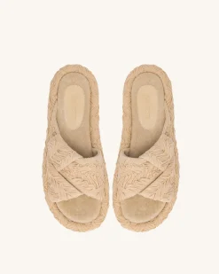 Lilah Woven Platform Sandal - Beige