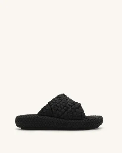Lilah Woven Platform Sandal - Black