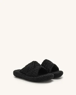 Lilah Woven Platform Sandal - Black
