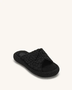 Lilah Woven Platform Sandal - Black