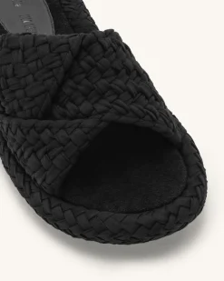 Lilah Woven Platform Sandal - Black