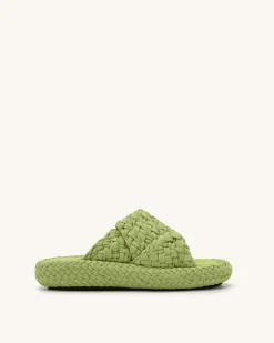 Lilah Woven Platform Sandal - Lime Green