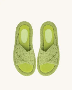 Lilah Woven Platform Sandal - Lime Green