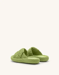 Lilah Woven Platform Sandal - Lime Green