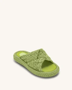 Lilah Woven Platform Sandal - Lime Green