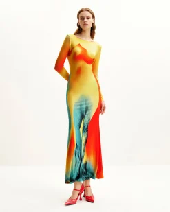 Lily Illusion Print Dress - Multicolor