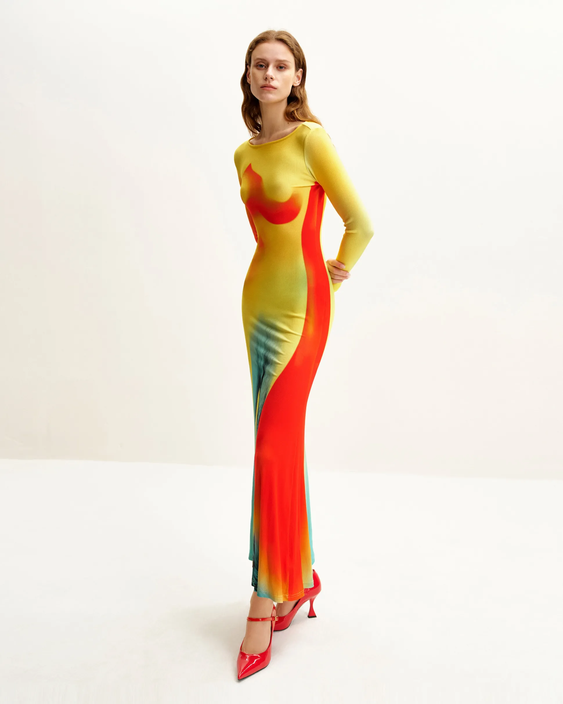 Lily Illusion Print Dress - Multicolor