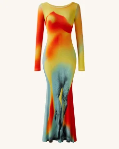 Lily Illusion Print Dress - Multicolor