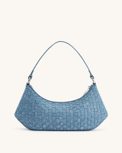 Lily Shoulder Bag - Blue Denim Weave